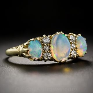 Antique 18k Opal and Diamond Ring