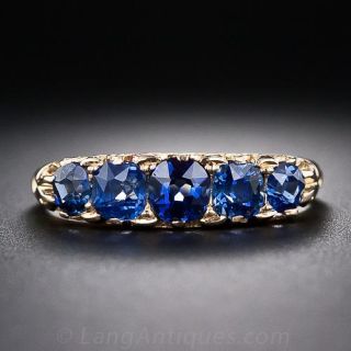 Antique 18K Sapphire Five-Stone Ring
