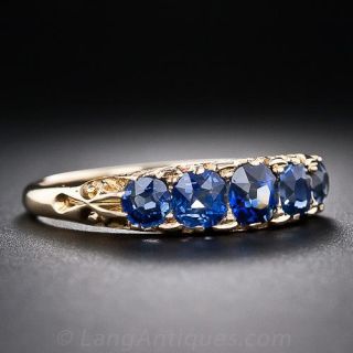 Antique 18K Sapphire Five-Stone Ring