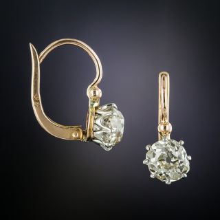 Antique 2.35 Carat Diamond Drop Earrings