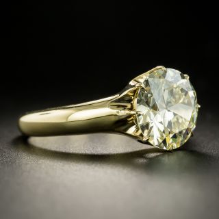 Antique 3.70 Carat European-Cut Diamond Solitaire Ring - GIA 
