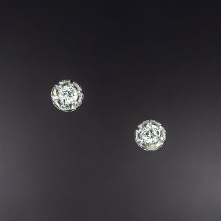 Antique .33 Carat Diamond Stud Earrings - 2