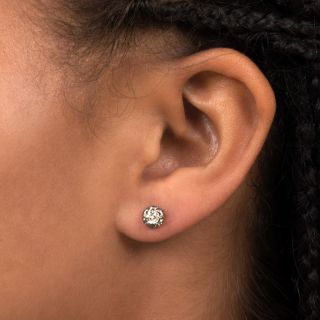 Antique .33 Carat Diamond Stud Earrings