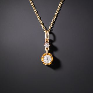 Antique .40 Carat Old Mine-Cut Diamond Pendant - 3