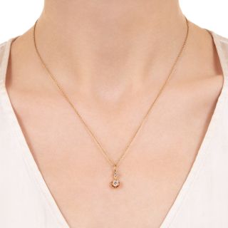 Antique .40 Carat Old Mine-Cut Diamond Pendant