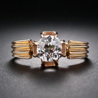 Antique .85 Carat Cushion-Cut Diamond Solitaire