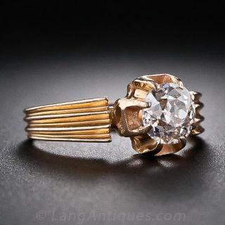 Antique .85 Carat Cushion-Cut Diamond Solitaire