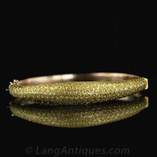 Antique 9 Karat Gold Bangle Bracelet Main View 1
