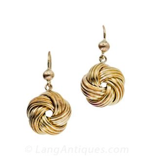 Victorian Diamond Gold Earrings 