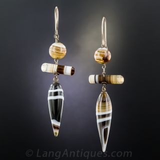 Antique Agate Drop Earrings