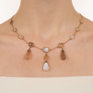 Antique Agate Fringe Necklace, Circa 1900 