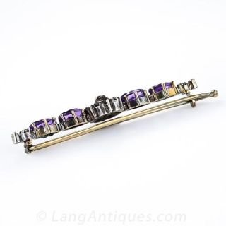 Antique Amethyst and Diamond Barrette