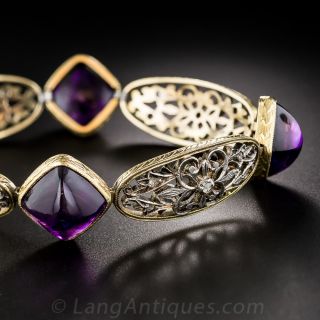 Antique Amethyst and Diamond Bracelet