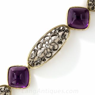 Antique Amethyst and Diamond Bracelet