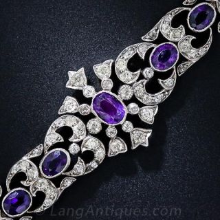 Antique Amethyst and Diamond Bracelet