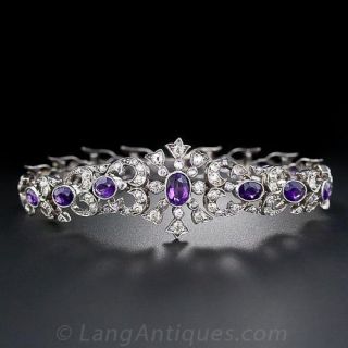 Antique Amethyst and Diamond Bracelet