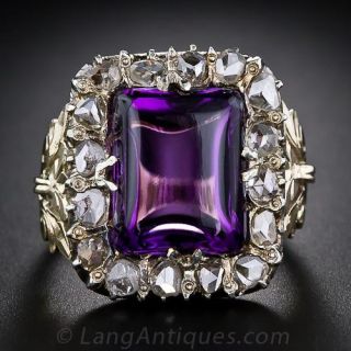 Antique Amethyst and Diamond Ring