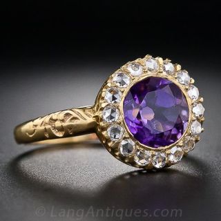 Antique Amethyst and Diamond Ring