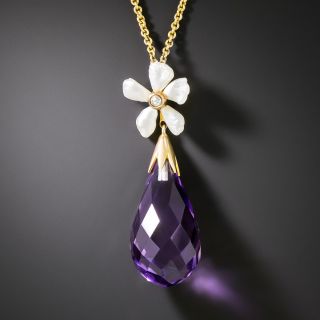 Antique Amethyst and Freshwater Pearl Necklace - 2