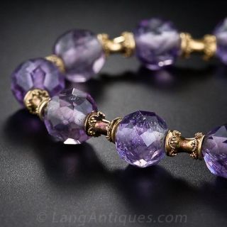 Antique Amethyst Bead Necklace