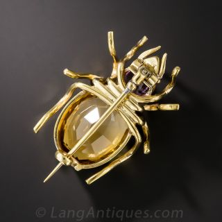 Antique Amethyst Citrine Bug