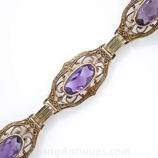 Antique Amethyst Filigree Bracelet