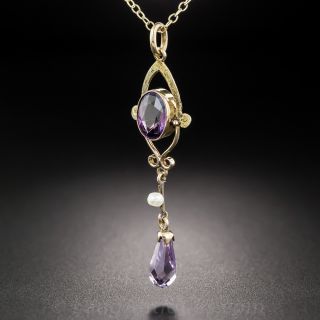 Antique Amethyst Pendant Necklace