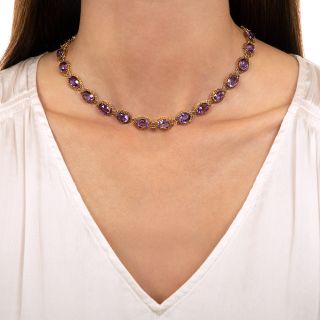 Antique Amethyst Rivieré Necklace