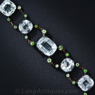 Antique Aquamarine and Demantoid Garnet Bracelet - 5