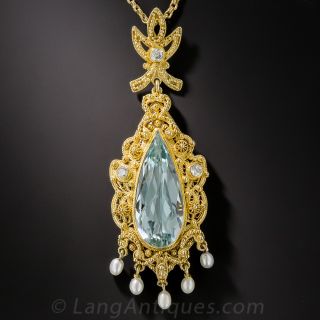 Antique Aquamarine Necklace