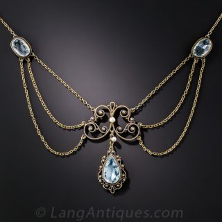 Antique Aquamarine Necklace
