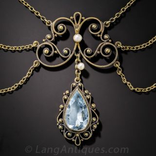 Antique Aquamarine Necklace