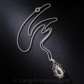 Antique Aquamarine Pendant Necklace
