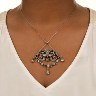 Antique Austro-Hungarian Diamond Lavalière Necklace/Brooch
