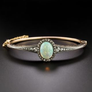Antique Austro-Hungarian Opal and Diamond Bangle  - 2
