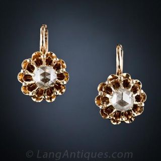 Antique Austro-Hungarian Rose-Cut Diamond Earrings