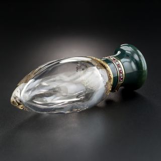 Antique Bloodstone Ruby Diamond Bottle