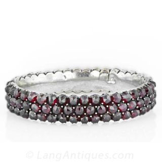 Three Row Bohemian Garnet Bangle Main View