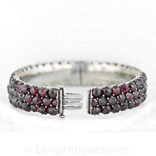 Antique Bohemian Garnet Bangle