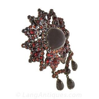 Antique Bohemian Garnet Brooch