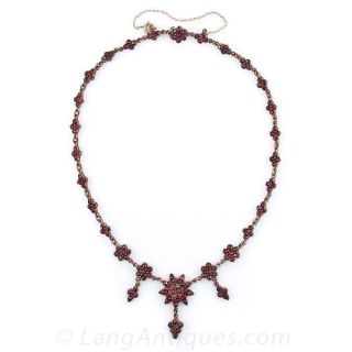 Antique Bohemian Garnet Choker Necklace