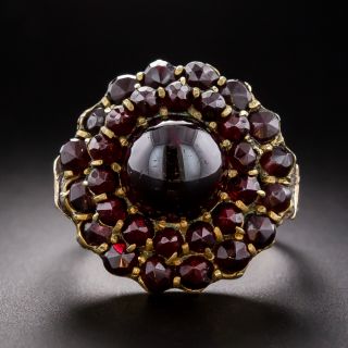 Antique Bohemian Garnet Cluster Ring - 1