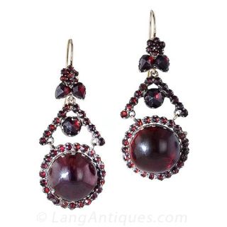 Antique Bohemian Garnet Earrings