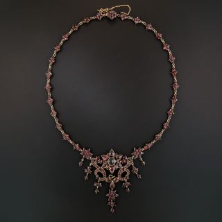 Antique Bohemian Garnet Necklace, Circa 1900