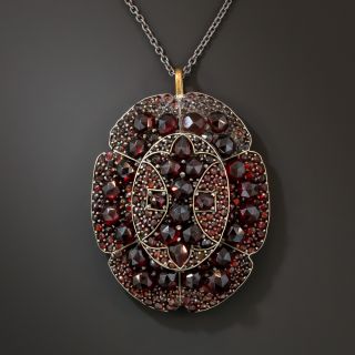 Antique Bohemian Garnet Pendant - 4