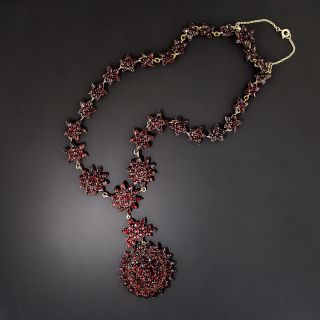 Antique Bohemian Garnet Pendant Necklace - 2
