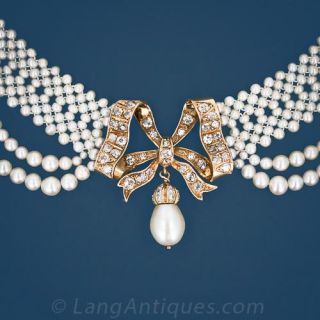 Victorian Pearl Gold Necklace