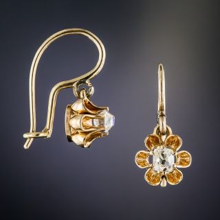 Antique Buttercup Diamond Earrings