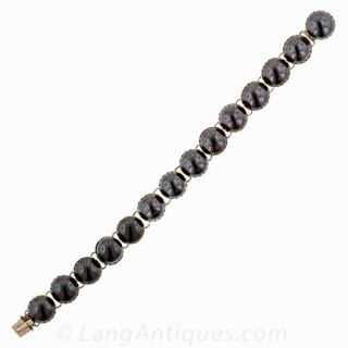Antique Cabochon Garnet Bracelet