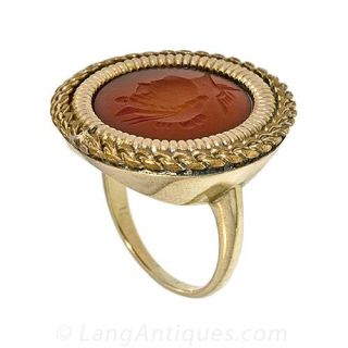 Antique Carnelian Intaglio Ring
